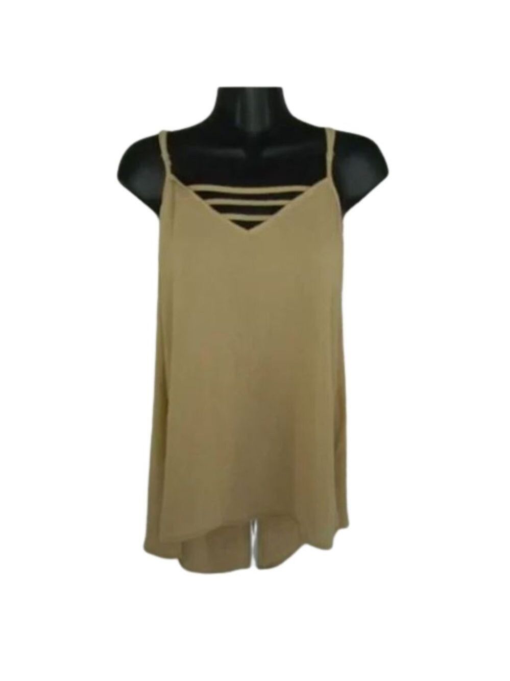 NWT‎ Cecico Collection Women's Satin Sleeveless Tank Taupe Size Medium